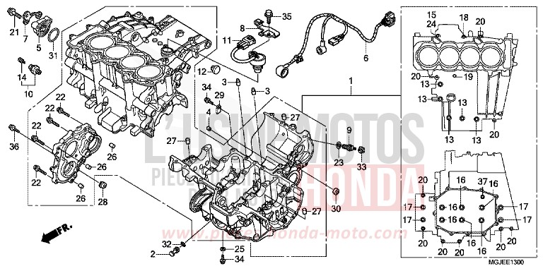CARTER MOTEUR de CBF1000F ABS PEARL NIGHTSTAR BLACK (NHA84) 2012